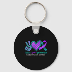 Peace Love Life Suicide Prevention Awareness Purpl Key Ring