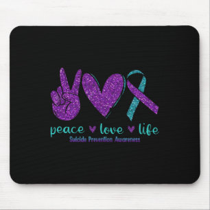 Peace Love Life Suicide Prevention Awareness Purpl Mouse Pad