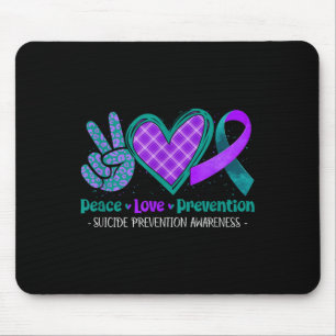 Peace Love Life Suicide Prevention Awareness Purpl Mouse Pad