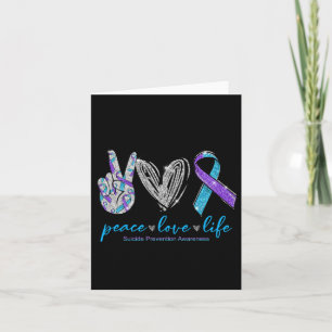 Peace Love Life Suicide Prevention Awareness Ribbo Card
