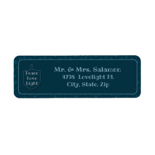 Peace Love Light Dreidel Snowflakes Return Address Label