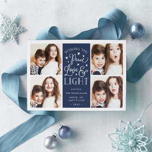 Peace, Love & Light   Hanukkah Photo Card
