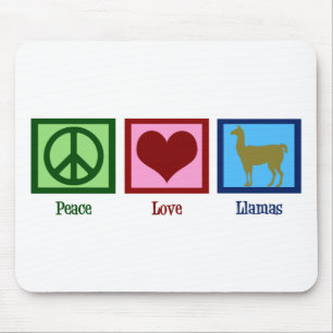 Peace Love Llamas Mouse Pad