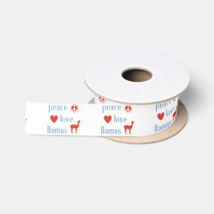 Peace Love Llamas Satin Ribbon
