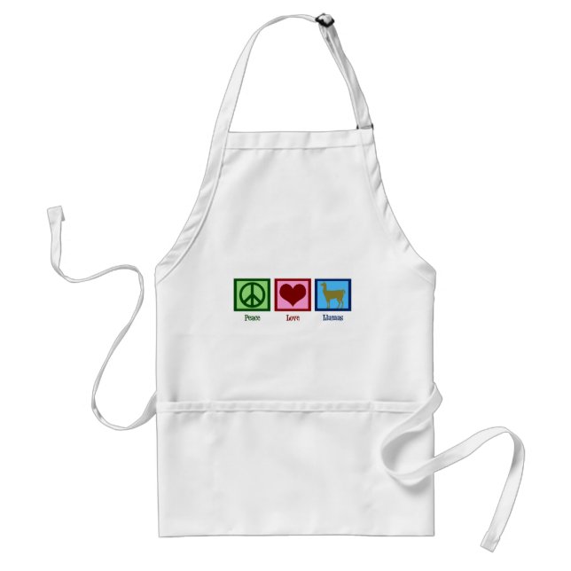 Peace Love Llamas Standard Apron (Front)