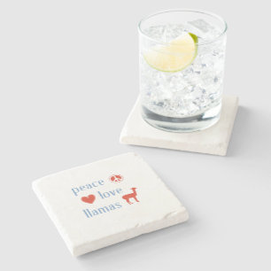 Peace Love Llamas Stone Coaster