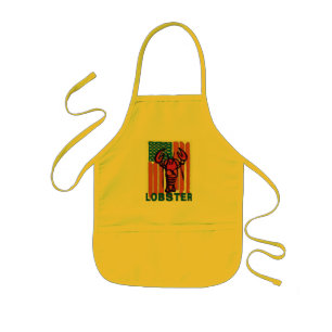 Peace Love Lobster Flag Kids Apron