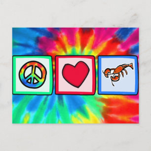 Peace, Love, Lobsters Postcard