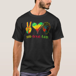 Peace Love Locs African Pride Black History Month  T-Shirt