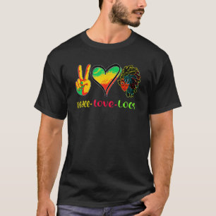 Peace Love Locs Loc'd Loc Black History Month Afri T-Shirt