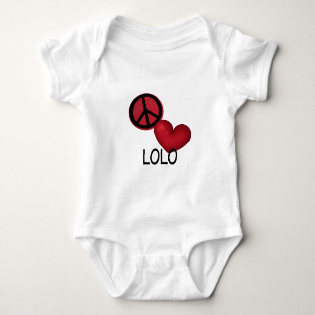 Peace Love Lolo Baby Bodysuit (Front)