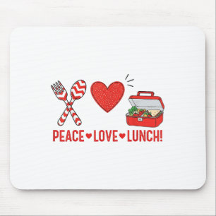 Peace Love Lunch Lady Appreciation Box Back To Sch Mouse Pad