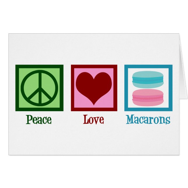 Peace Love Macarons Cute Macaron Bakery Card (Front Horizontal)