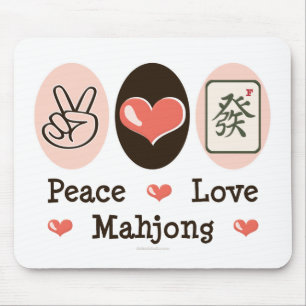 Peace Love Mahjong Mousepad