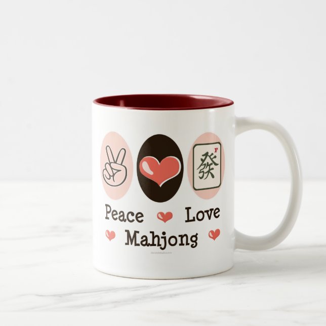 Peace Love Mahjong Mug (Right)