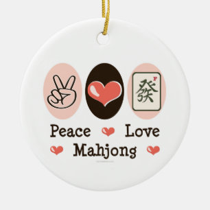 Peace Love Mahjong Ornament
