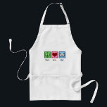Peace Love Mail Post Office Standard Apron<br><div class="desc">Peace Love Mail Christmas gift for a dedicated postal worker. Your mailman will love this cute post office present with a peace sign,  heart,  and letter symbolising the postal service.</div>