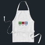 Peace Love Mail Post Office Standard Apron<br><div class="desc">Peace Love Mail Christmas gift for a dedicated postal worker. Your mailman will love this cute post office present with a peace sign,  heart,  and letter symbolising the postal service.</div>