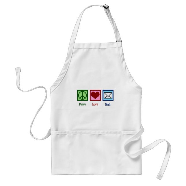 Peace Love Mail Post Office Standard Apron (Front)