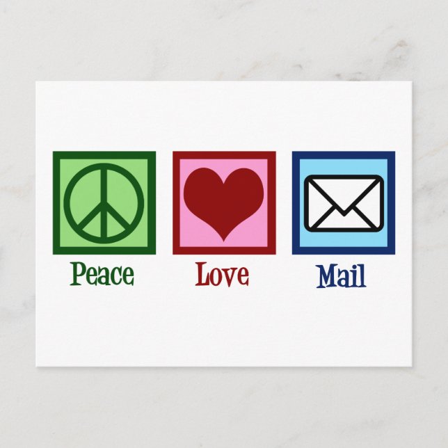 Peace Love Mail Postcard (Front)
