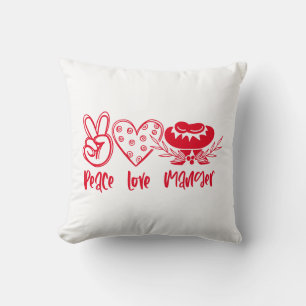 Peace Love Manger Christmas Nativity Cushion