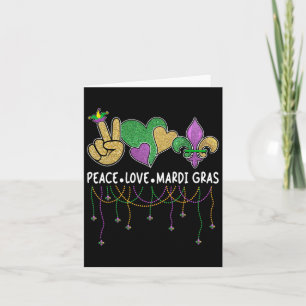 Peace Love Mardi Gras 2024 New Orleans Carnival Pa Card