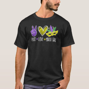 Peace Love Mardi Gras New Orleans Louisiana Parade T-Shirt