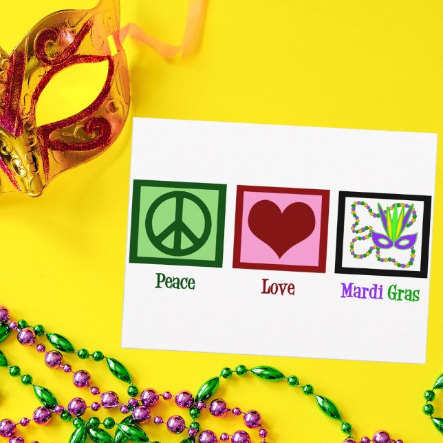 Peace Love Mardi Gras Postcard (Creator Uploaded)