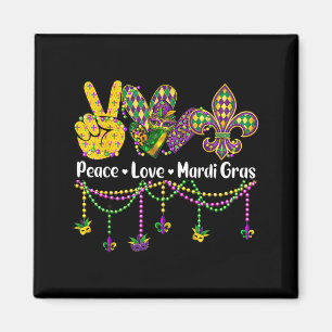Peace love mardi gras shirts women girl carnival magnet