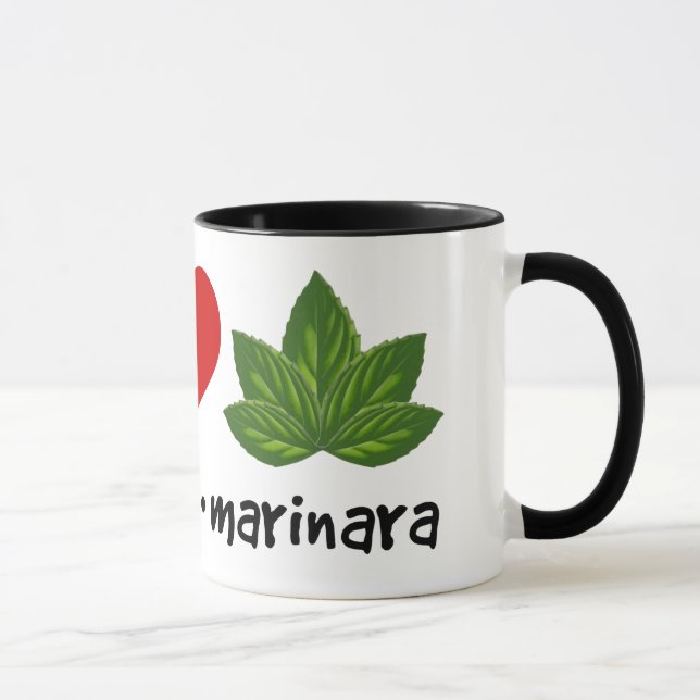 Peace Love Marinara Basil Leaves Cluster Mug (Right)