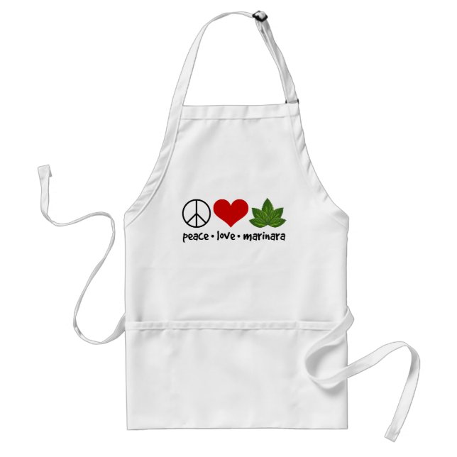 Peace Love Marinara Basil Leaves Cluster Standard Apron (Front)