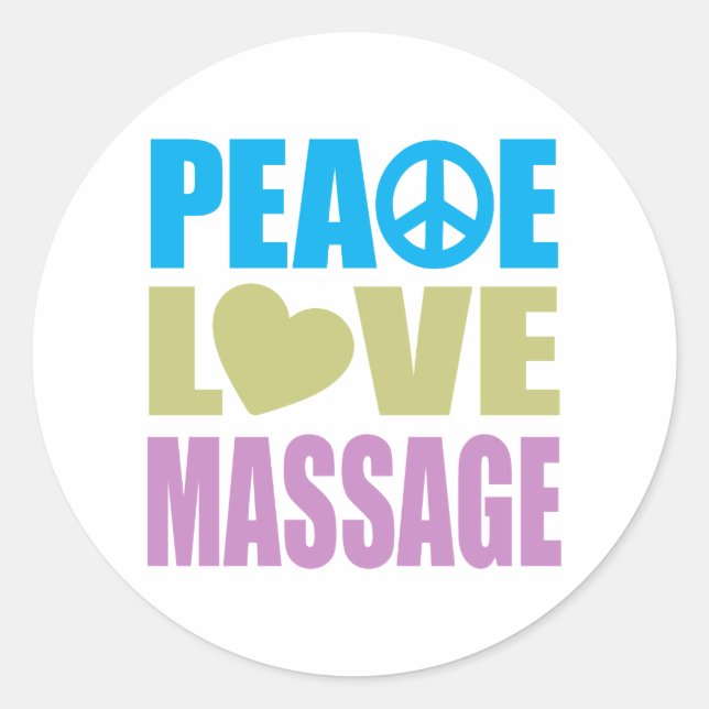 Peace Love Massage Classic Round Sticker (Front)