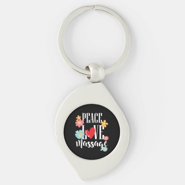 Peace Love Massage Key Ring (Front)