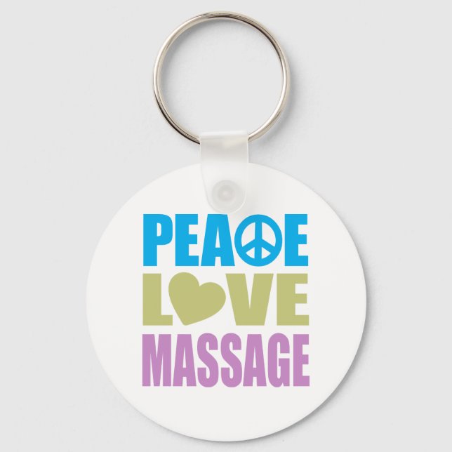 Peace Love Massage Key Ring (Front)