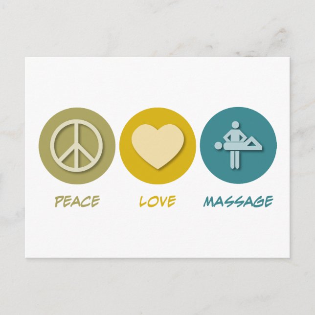 Peace Love Massage Postcard (Front)