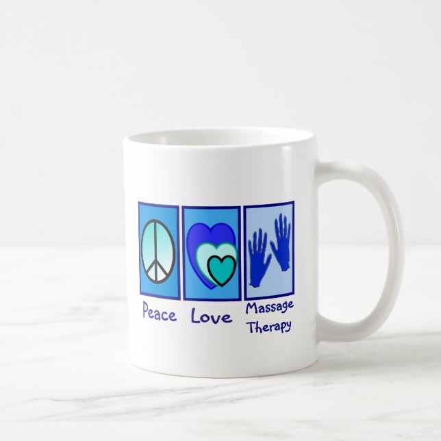 Peace, Love, Massage Therapy Gifts Coffee Mug (Right)
