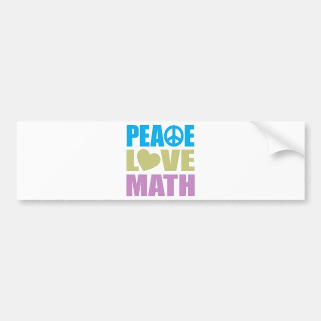 Peace Love Math Bumper Sticker (Front)