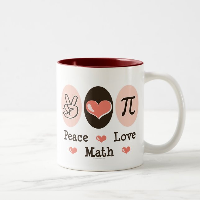 Peace Love Math Mug (Right)