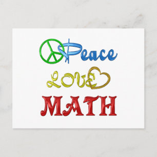 PEACE LOVE MATH POSTCARD