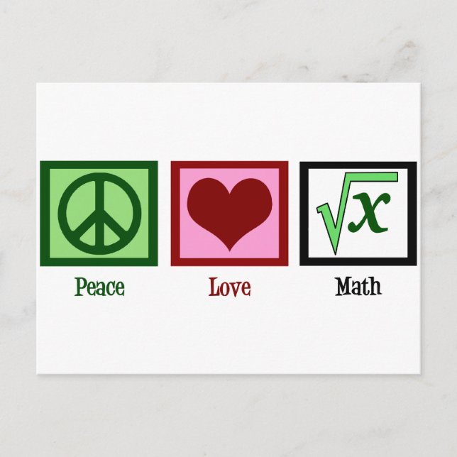 Peace Love Math Postcard (Front)