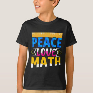 Peace Love Math School Subject T-Shirt