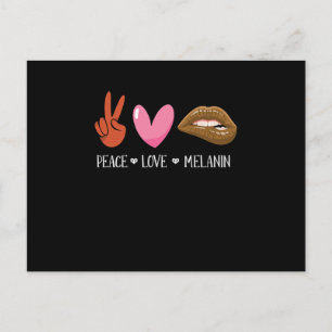 Peace Love Melanin Black Women Pride Afro African. Announcement Postcard