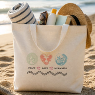 Peace Love Mermaids Jumbo Tote