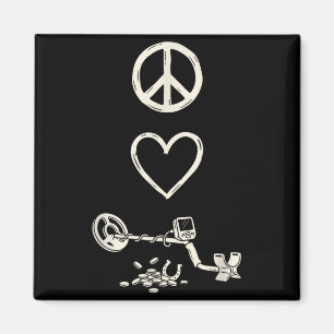 Peace love metals detecting detector treasure coin magnet