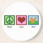 Peace Love Mice Coaster<br><div class="desc">A peace sign,  a heart,  and a cute mouse. I love my adorable pet mice.</div>