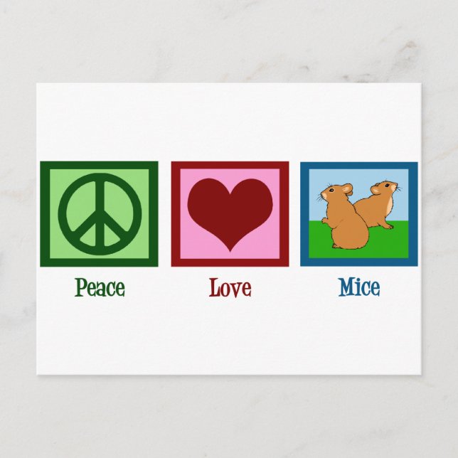 Peace Love Mice Postcard (Front)