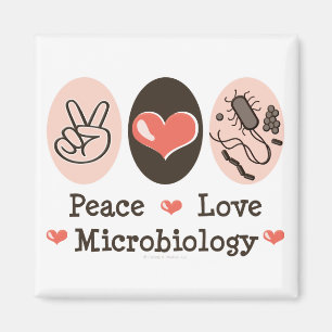 Peace Love Microbiology Magnet