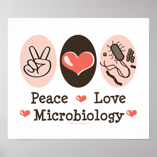 Peace Love Microbiology Poster (Front)