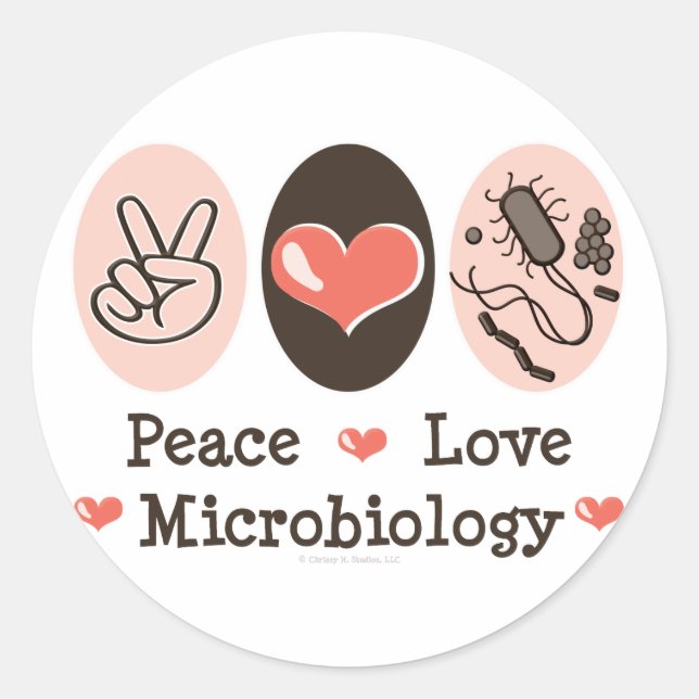 Peace Love Microbiology Stickers (Front)
