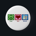 Peace Love Midwife 6 Cm Round Badge<br><div class="desc">A peace sign,  heart,  and a picture of a cute elephant carrying a baby symbolising midwives.</div>